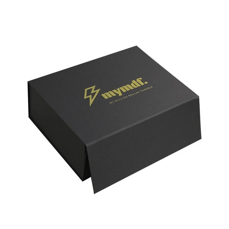 Magnetic Lid Closure Black And Gold Gift Box